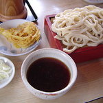 手打うどん 松屋 - もり+天ぷら1枚