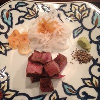 横浜うかい亭 - 和牛のステーキ。