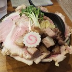 麺屋NOROMA - 極上煮干つけそばの特選＋チャーシュー＋チャーシュー＋味玉