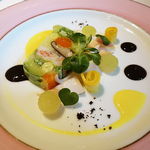 モナリザ - 夏野菜のプレッセ　ミキュイに仕上げた白イカのマリネと共に