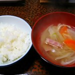 千葉旅館 - 艶々白米＆熱々お味噌汁♪