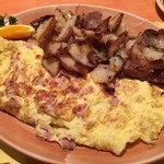 Original Waffle Shop - オムレツ：ハム＆チーズ＋ポテトフライ、8.49ドル