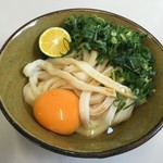 三嶋製麺所 - うどん<冷,小>+生卵