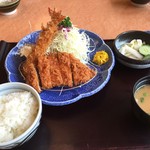 とんかつかつ饗 - エビフライ・ロースかつ定食（９００円）