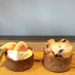 マイリトルハピネス - イチジクのチーズケーキ&桃とカシスのタルトマフィン