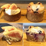 マイリトルハピネス - イチジクのチーズケーキ 300円&桃とカシスのタルトマフィン 250円