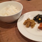 ラーメン仮面55 - ランチセット！ご飯と惣菜３品！