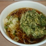 八起そば - かけ蕎麦（290円）+春菊天（100円）