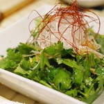 月世界 - パクチーのアツアツ葱油がけ特製香味醤油