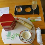 日本料理竹りん - 食前酒・先付・焼き八寸にて