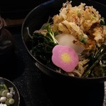 正直家 - 家人の注文　冷やしかき揚げおろし蕎麦（840円）