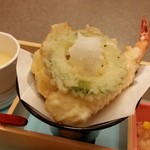 日本料理 御河 - 天婦羅（海老、穴子、丸十、ゴーヤ）