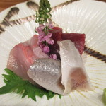 小料理 すず乃 - 鮪の赤身、北海道産　いわし、青森産　ひらまさ