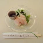 あさくさ食堂 - ちょい呑セットの本日の魚料理(カジキ刺身)