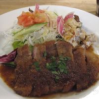 京都イタリアン 欧食屋 Kappa - 日替わり（ポークジンジャーステーキ）のアップ(2016.08)