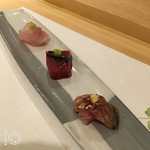 割烹 一楓 - お造り：金目・鮪・鯵