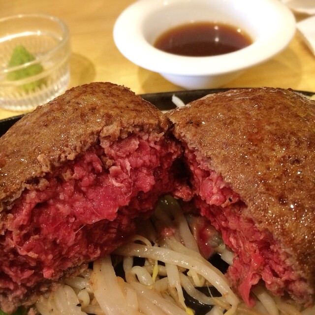 再 山葵醬油で頂くレア和牛ハンバーグ By Lupinlupin ステーキハウス牛和鹿 旧店名 牛和鹿 q 門前仲町 ステーキ 食べログ