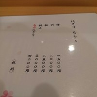 なかや寿司 - 夜のメニュー
