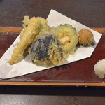 さらしな総本店 - 野菜6種の天麩羅（820円）