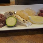 菰隠温泉ホテル - （夕食）陶板焼きの具材