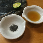 鮨松榮 - 三杯酢、竹墨塩