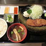 牛かつ もと村 - 牛かつ麦飯セット（130ｇ）　1300円