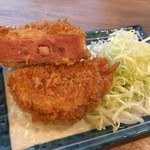 磯丸水産 - 雨宿りのハムカツ（笑）。分厚い！