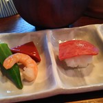 Setsugetsu ka - 近江牛赤身炙り握り寿司はこぶり