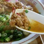 食堂ヒラグシ - そぼろ状の肉みそは唐辛子も入っていますがそれほど辛くありません。