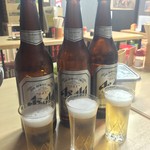 Kushiyasu - セットのビール(大瓶ビール+串カツ６本)