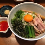 Ajikoubou Kaito - 干し海老醤油 油そば 辛 ・豚鶏ﾐｯｸｽﾁｬｰｼｭｰ 
