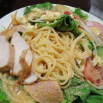 さくらんぼ - ロースハムと生野菜の冷製パスタ、パスタ大盛