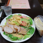 さくらんぼ - ロースハムと生野菜の冷製パスタ（パン or サラダ、ドリンク付、パスタ大盛無料） 500円