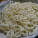 長寿庵 - 冷味噌つけめんうどん、うどんのアップです。(2016年10月)