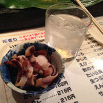 かっぱ寿司 - 焼酎ロック432円とお通し324円