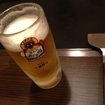道とん堀 - オリジナルジョッキ（笑）のキリン一番搾り樽詰生ビール（中）540円