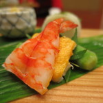 懐石 辻留 - 車海老黄身焼きアップ