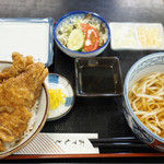 Kanekyuu - ソースかつ丼とかけうどんのセット、1000円