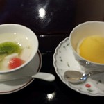 Nin Nin - 日替りランチ　デザートの杏仁豆腐とシャーベット