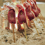 柳家 - 蝦夷鹿のロースの串焼き