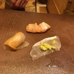 鮓 きずな - 平目肝巻、平目熟成ハモ熟成