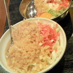 七五三 - 自慢のもんじゃと自慢のお好み焼き国産豚玉天の調理前