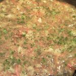 自慢のもんじゃの焼き上がり