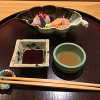 日本料理 太月 - お造り、ヒラマサと有頭エビ