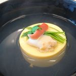 宇豆基野 - (8/20)潮仕立て　玉子豆富、芽葱、北寄貝