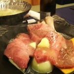 山の神温泉　優香苑 - 前沢牛の陶版焼き