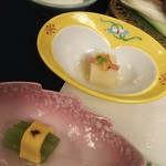 山の神温泉　優香苑 - 小鉢二鉢  山菜ミズとカリフラワー豆腐