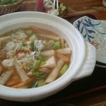 長寿庵 - 野菜たくさんの味噌もつ煮