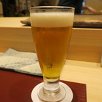 鮨 山浦 - 28年8月②　生ビール
