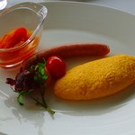 ホテルグランバッハ熱海クレッシェンド - オムレツとポークソーセージ